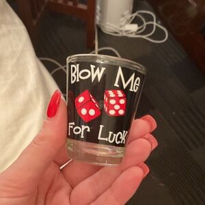 Dice Themed Shot Glass - Black and Red funny shot glass Vegas